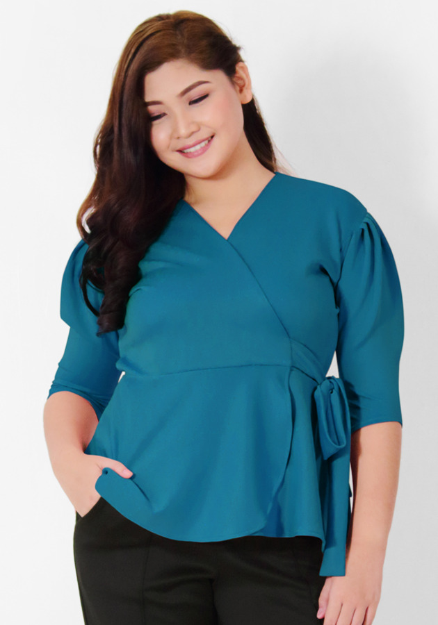 Overlap Sleeves Peplum Top | Syala Collections