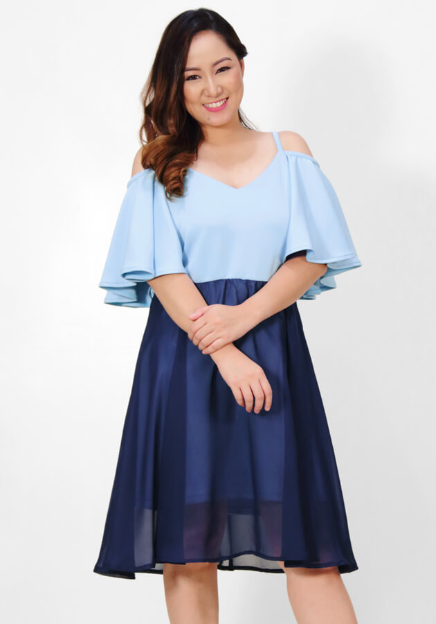 Thin Strap Flared Sleeves Skater Dress | Syala Collections Thin Strap Flared Sleeves Skater Dress | Syala Collections